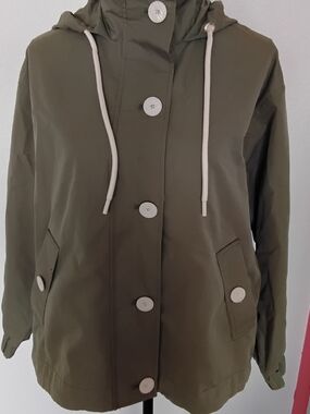 Zara Olive Green Hooded Utility Jacket